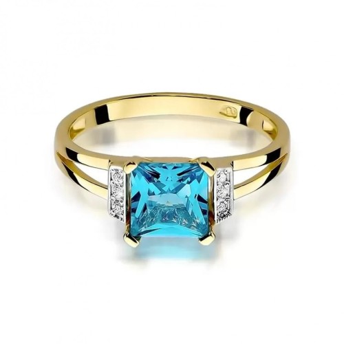 Złoty Pierścionek 585 z diamentem topaz 1,40ct