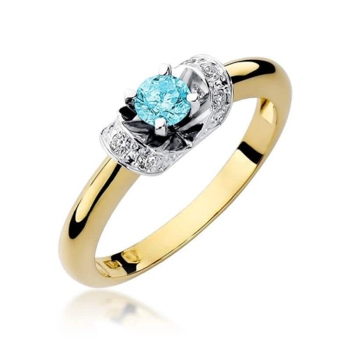 Złoty Pierścionek 585 z diamentem topaz 0,50ct