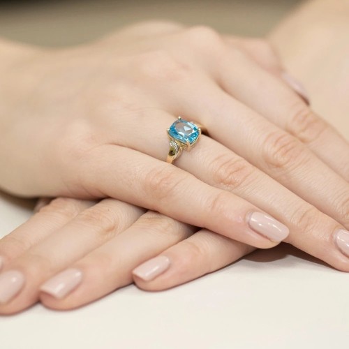 Złoty Pierścionek 585 z diamentem topaz 2,40ct