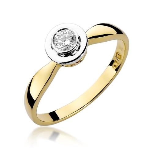 Złoty Pierścionek 585 z diamentem brylant 0,30ct