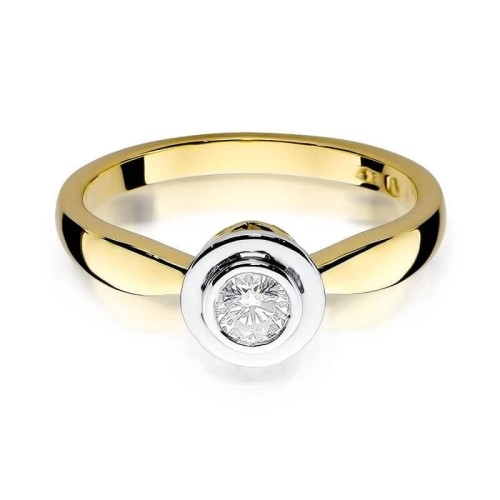 Złoty Pierścionek 585 z diamentem brylant 0,30ct
