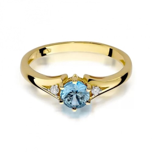 Złoty Pierścionek 585 z diamentem topaz 0,50ct