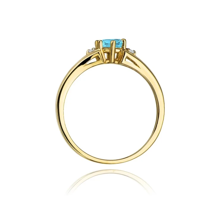 Złoty Pierścionek 585 z diamentem topaz 0,50ct