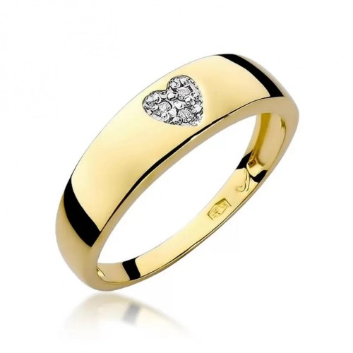 Złoty Pierścionek 585 z diamentem brylant 0,03ct