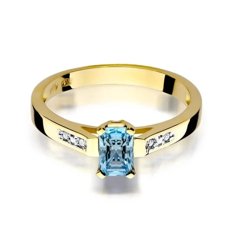 Złoty Pierścionek 585 z diamentem topaz 0,65ct