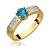 Złoty Pierścionek 585 z diamentem topaz 0,50ct