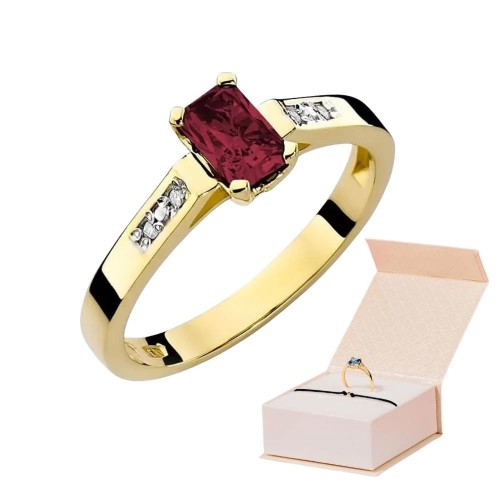 Złoty Pierścionek 585 z diamentem rubin 0,80ct