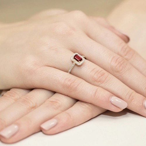 Złoty Pierścionek 585 z diamentem rubin 0,80ct