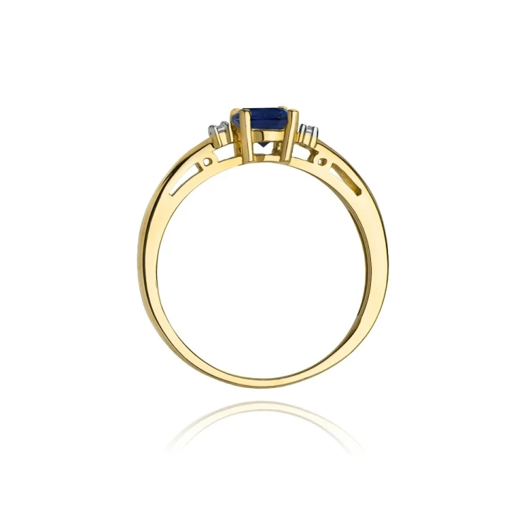 Złoty Pierścionek 585 z diamentem szafir 0,50ct