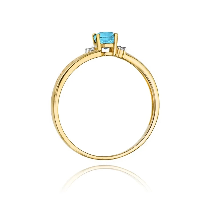 Złoty Pierścionek 585 z diamentem topaz 0,50ct