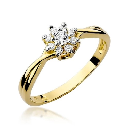 Złoty Pierścionek 585 z diamentem  0,10ct