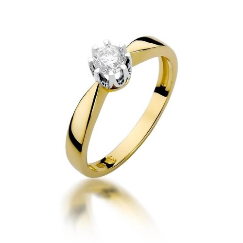 Złoty Pierścionek 585 z diamentem brylant 0,30ct