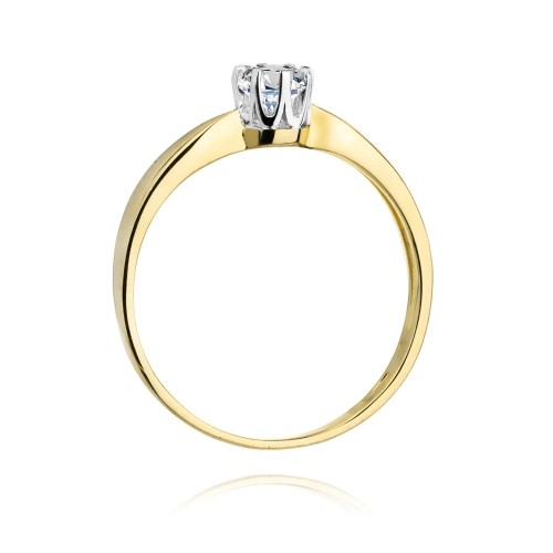 Złoty Pierścionek 585 z diamentem brylant 0,30ct