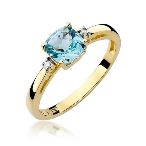 Złoty Pierścionek 585 z diamentem topaz 1,10ct