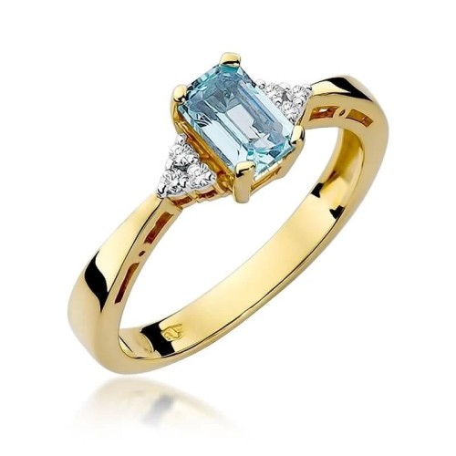 Złoty Pierścionek 585 z diamentem topaz 0,60ct