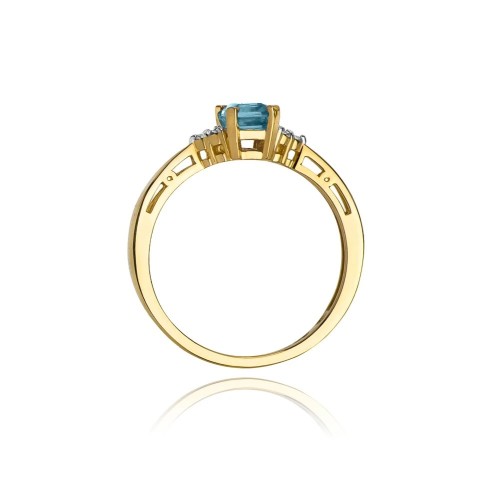 Złoty Pierścionek 585 z diamentem topaz 0,60ct