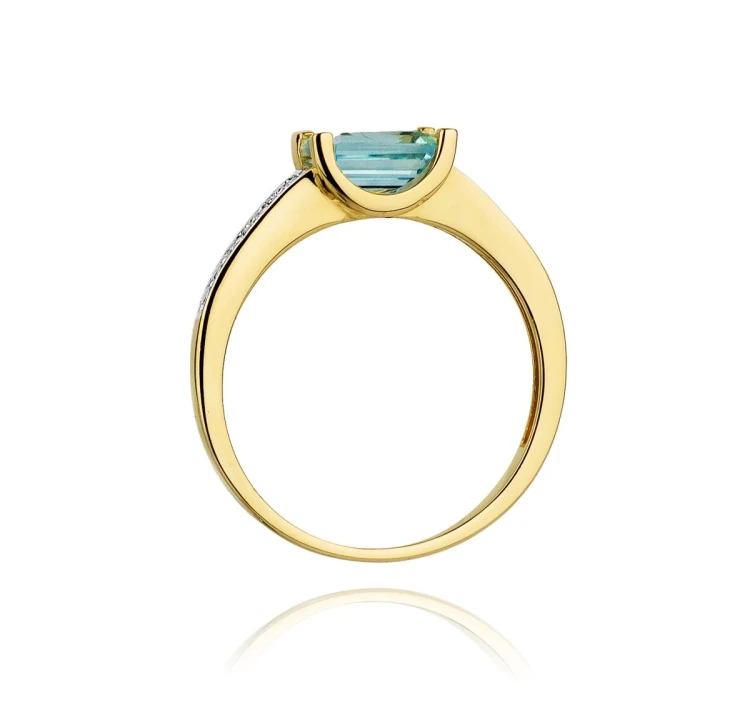 Złoty Pierścionek 585 z diamentem topaz 0,65ct