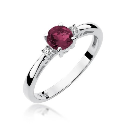 Pierścionek rubin białe złoto 0,60ct