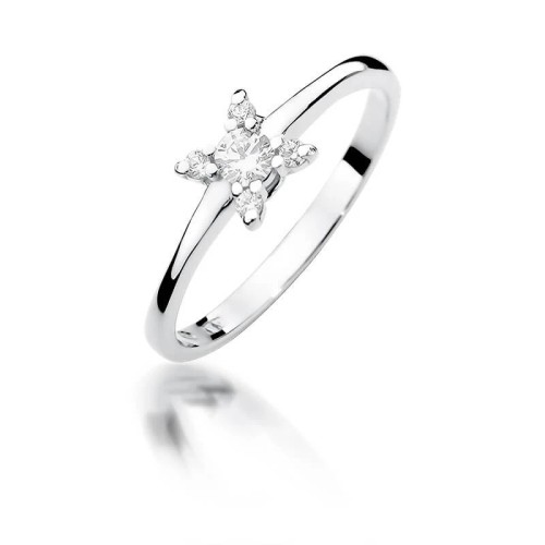 Pierścionek diament białe złoto 0,19ct