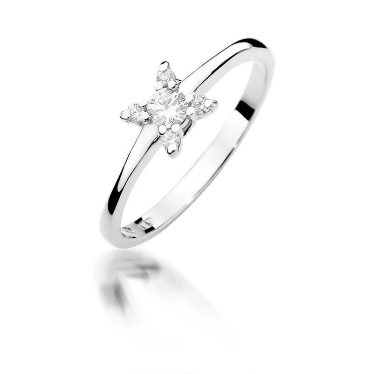 Pierścionek diament białe złoto 0,19ct
