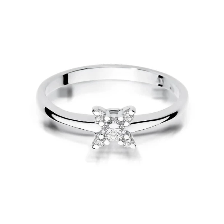 Pierścionek diament białe złoto 0,19ct
