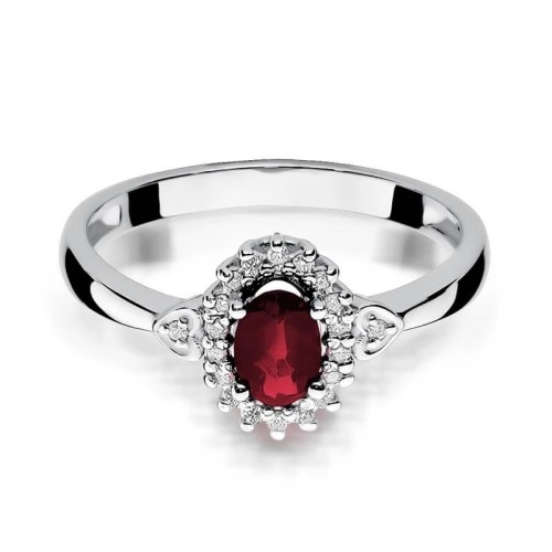 Rubin pierścionek białe złoto 0,60ct