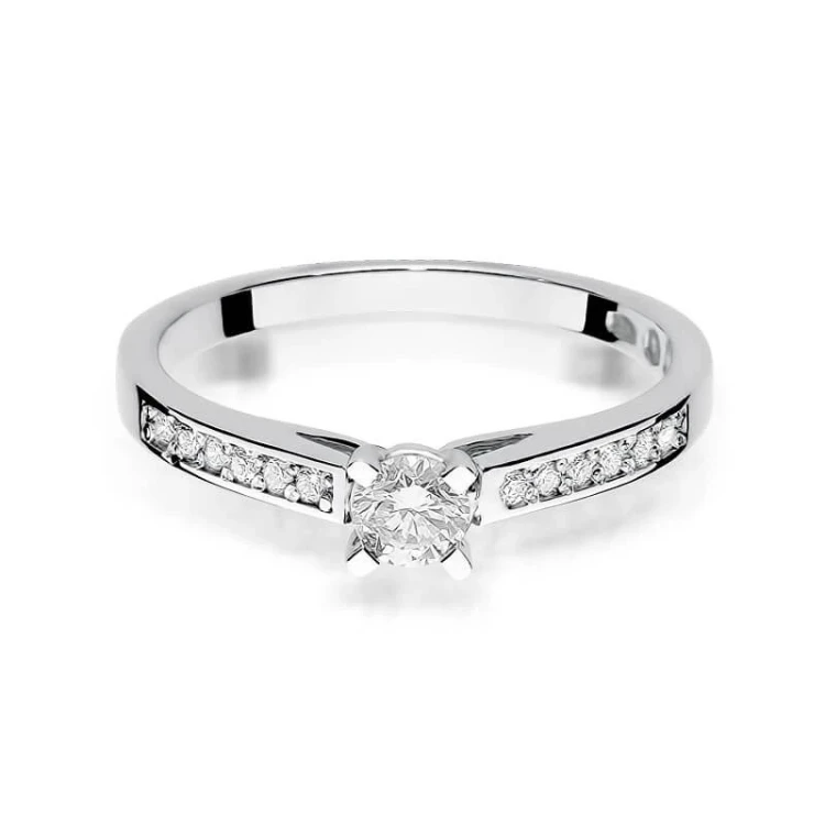 Pierścionek z białego złota diamenty 0,30ct