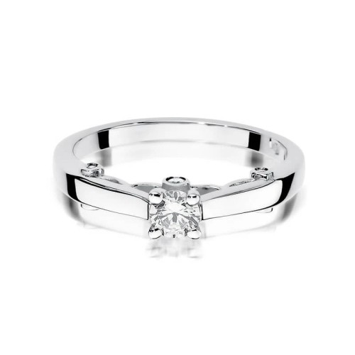 Pierścionek brylant białe złoto 0,28ct