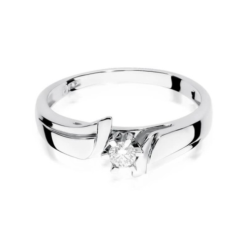 Pierścionek diament białe złoto 0,12ct