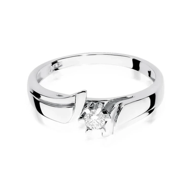 Pierścionek diament białe złoto 0,12ct