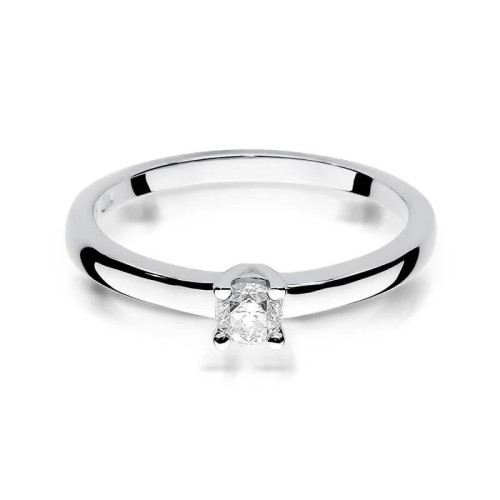 Diament pierścionek z białego złota 0,20ct